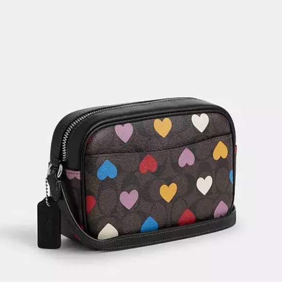 Coach Mini Jamie Camera Bag In Signature Canvas With Heart Print new with tags - Picture 2 of 5